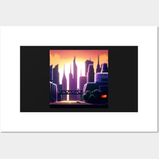 Sunrise in the city Posters and Art